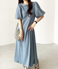 GeeRA 「GeeRA」 半袖ワンピース LARGE ブルー レディース