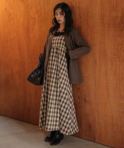 SUGAR BISKET ワンピース チェック柄キャミソールワンピース