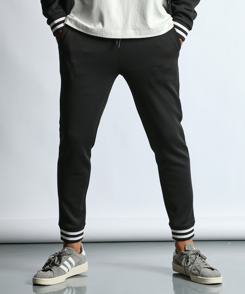 The DUFFER of ST.GEORGE スウェットパンツ ジャージ 「WEB限定アイテム」AIR DK RIBBED PANTS:エアダンボールニット ラインリブ スリムパンツ メンズ