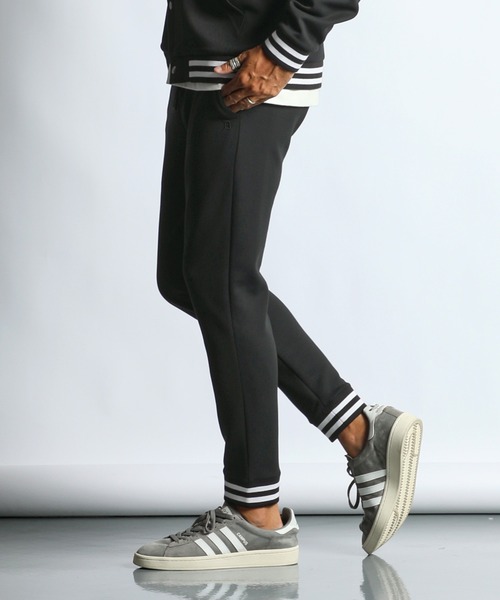 The DUFFER of ST.GEORGE スウェットパンツ ジャージ 「WEB限定アイテム」AIR DK RIBBED PANTS:エアダンボールニット ラインリブ スリムパンツ メンズ - 画像 (8)