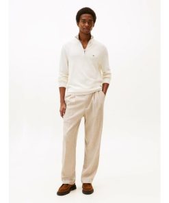 TOMMY HILFIGER トミー ヒルフィガー ニット&セーター メンズ アウター ESSENTIAL ZIP MOCK - Jumper ivory petal