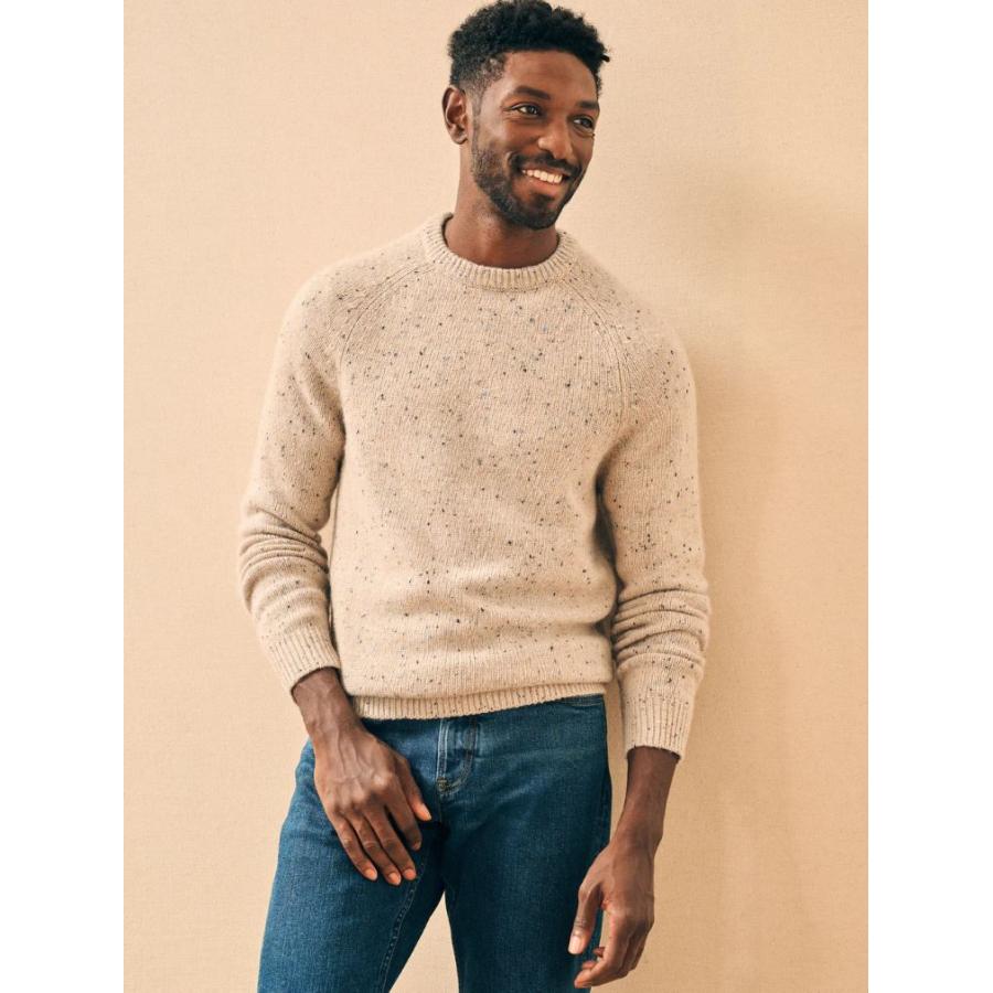 POLO RALPH LAUREN FAHERTY BRAND (ファリティ ブランド) ドネガル ウール クルーネック セーター ベージュ Donegal Wool Knit Dune - 画像 (2)