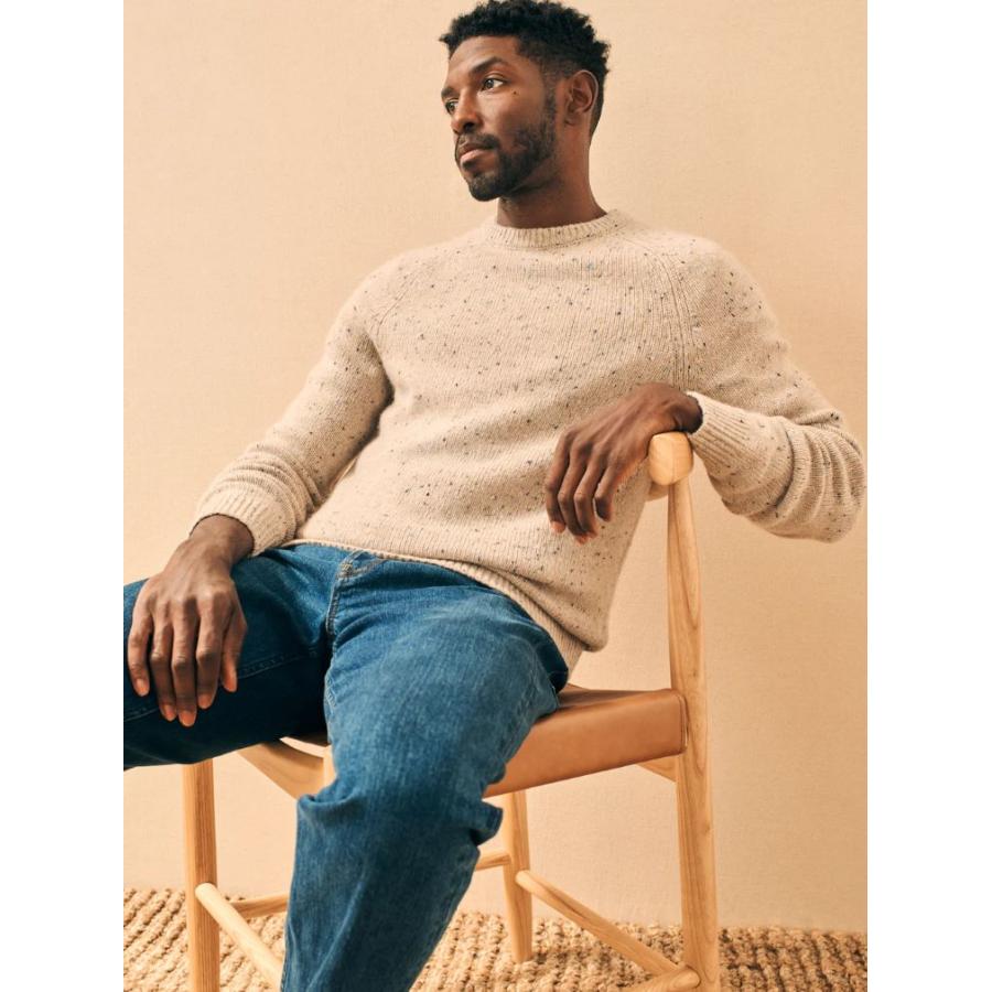 POLO RALPH LAUREN FAHERTY BRAND (ファリティ ブランド) ドネガル ウール クルーネック セーター ベージュ Donegal Wool Knit Dune - 画像 (4)