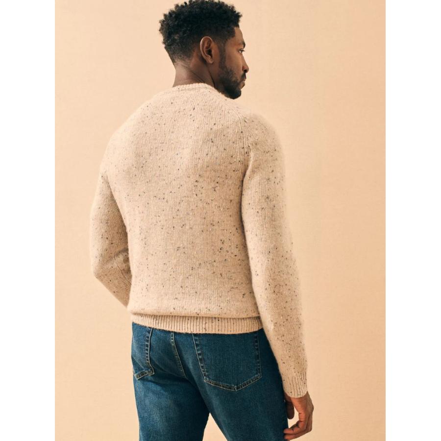 POLO RALPH LAUREN FAHERTY BRAND (ファリティ ブランド) ドネガル ウール クルーネック セーター ベージュ Donegal Wool Knit Dune - 画像 (5)