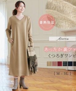 alotta 【蓄熱保温】あったか裏ファーロングワンピ