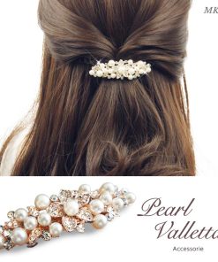 結婚式髪飾り 和装髪飾り 留袖髪飾り 黒留袖髪飾り バレッタ パール 結婚式の 髪飾り 40代 50代 60代 母親 和服 ショートヘア 同窓会 パーティー