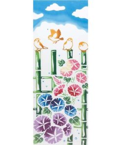 手ぬぐい おしゃれ 和柄 夏 夏柄 アサガオ あさがお 朝顔 花 花柄 スズメ 雀 すずめ 季節 四季 注染 注染手ぬぐい 染め サイズ 一般的 日本製