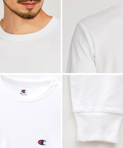 Champion 長袖 メンズ 微起毛 クルーネック ロングスリーブ シャツ ルームウェア 部屋着 M L LL チャンピオン 丸首 トップス 綿混 丈夫 抗菌 防臭 吸汗 速乾