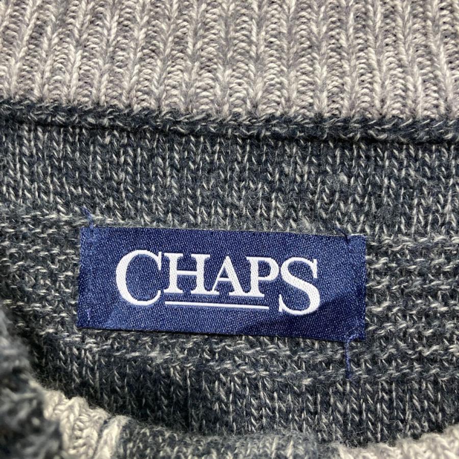 CHAPS コットン ハーフジップ ニット セーター 2XL ダークグレー チャップス ビッグサイズ ワンポイント 古着卸 アメリカ仕入 a610-6513 - 画像 (6)